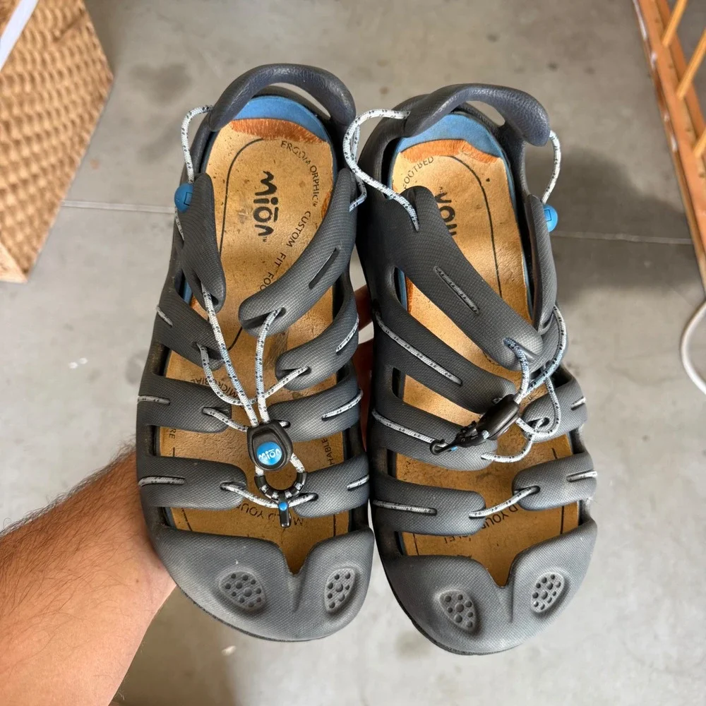Mion Current Sport Sandals Mens 12 Grey Blue Water Shoes Gorpcore Martin Keen